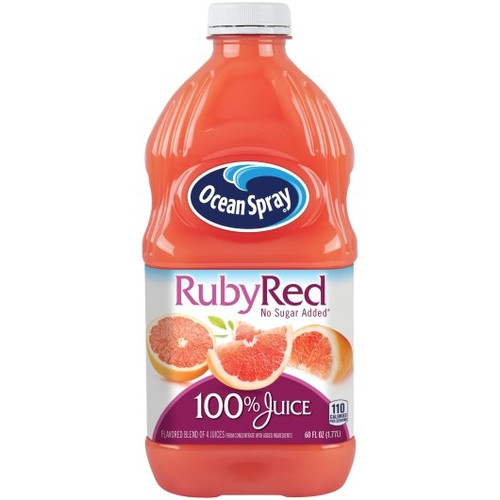 Ocean Spray 100% Ruby Red Grapefruit Juice, 60 Fluid Ounce, 8 Per Case
